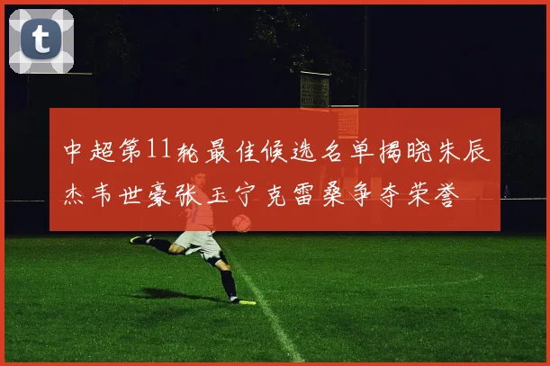 中超第11轮最佳候选名单揭晓朱辰杰韦世豪张玉宁克雷桑争夺荣誉